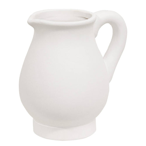 Col House Designs White Ceramic Pitcher 6in
